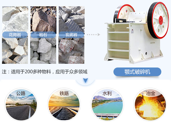 顎式粉碎機(jī)物料圖